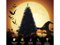 Costway Künstlicher Weihnachtsbaum mit Klappsystem Schwarz 225cm