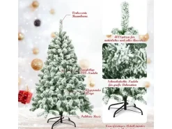 Costway Künstlicher Weihnachtsbaum mit Schnee und Led-Leuchten 135cm