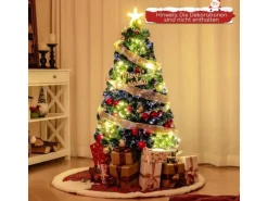Costway Künstlicher Weihnachtsbaum mit Beleuchtung Tannenbaum 120cm