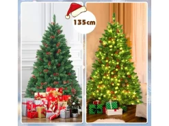 Costway Künstlicher Weihnachtsbaum mit Warmweißer Leds 135cm