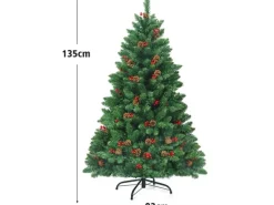 Costway Künstlicher Weihnachtsbaum mit Warmweißer Leds 135cm