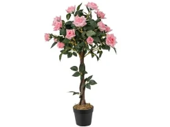 Costway Kunstbaum mit 21 Kiefernrosen und Natürlicher Stamm 93 cm