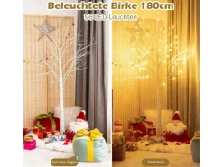 Costway LED Lichterbaum Birkenbaum Tannenbaum Christbaum 180cm