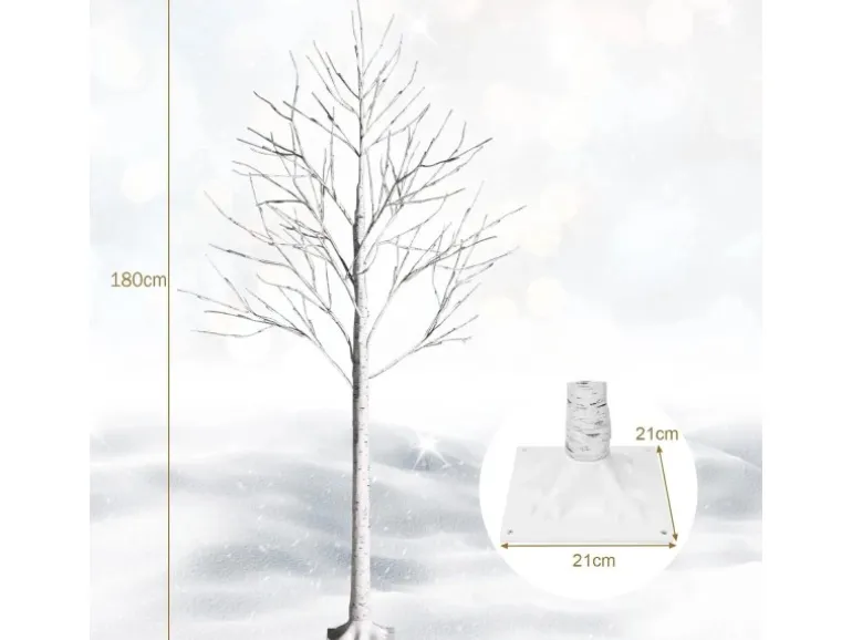 Costway LED Lichterbaum Birkenbaum Tannenbaum Christbaum 180cm