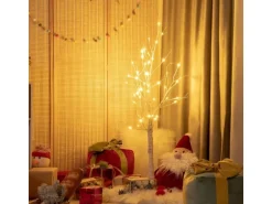 Costway LED Lichterbaum Birkenbaum Tannenbaum Christbaum 120cm