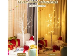 Costway LED Lichterbaum Birkenbaum Tannenbaum Christbaum 120cm