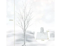 Costway LED Lichterbaum Birkenbaum Tannenbaum Christbaum 120cm