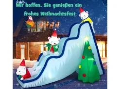 Costway LED Schneerutsche & Weihnachtsbaum & 3 Eisbären 220cm