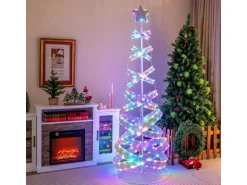 Costway Led Spiral Weihnachtsbaum Beleuchteter Tannenbaum 210cm