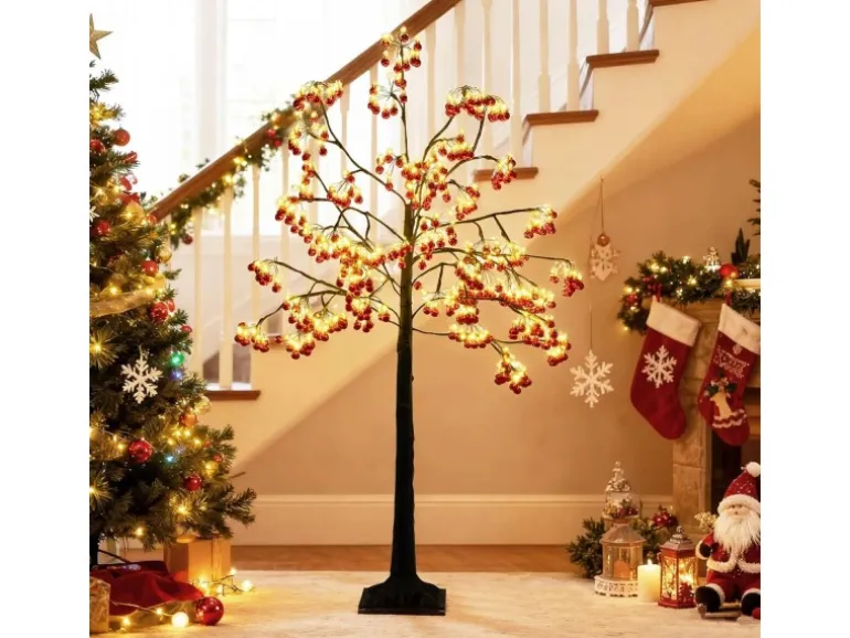 Costway Leuchtbaum mit 480 Leds & 384 Kugeln 150 cm Weihnachtsdeko