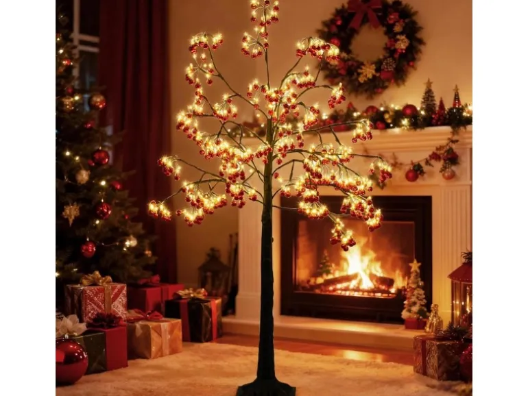 Costway Leuchtbaum mit 480 Leds & 384 Kugeln 150 cm Weihnachtsdeko