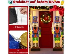 Costway Weihnachten Nussknacker Figur mit Schwert Groß 184 cm