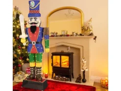 Costway Weihnachten Nussknacker Figur mit Schwert Groß 184 cm