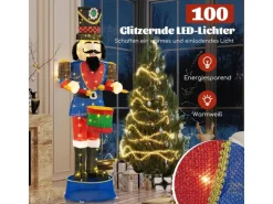 Costway Weihnachten Nussknacker Figur Groß Weihnachtsdeko XXL 185 cm