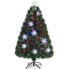 Costway Weihnachtsbaum & Glasfaser-Farbwechsler und Sternspitze 120cm