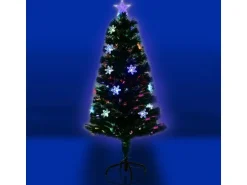 Costway Weihnachtsbaum & Glasfaser-Farbwechsler und Sternspitze 120cm