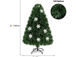 Costway Weihnachtsbaum & Glasfaser-Farbwechsler und Sternspitze 120cm