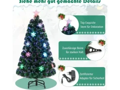 Costway Weihnachtsbaum & Glasfaser-Farbwechsler und Sternspitze 120cm