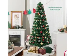 Costway Weihnachtsbaum & Glasfaser-Farbwechsler und Sternspitze 180cm