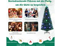 Costway Weihnachtsbaum & Glasfaser-Farbwechsler und Sternspitze 180cm
