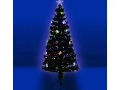 Costway Weihnachtsbaum & Glasfaser-Farbwechsler und Sternspitze 150cm