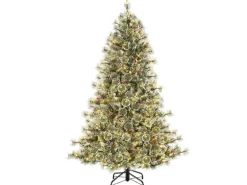 Costway Weihnachtsbaum mit Beleuchtung Scharnierstruktur & 360°180cm