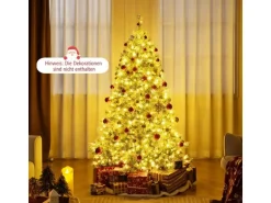Costway Weihnachtsbaum mit Beleuchtung Scharnierstruktur & 360°180cm