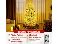 Costway Weihnachtsbaum mit Beleuchtung Scharnierstruktur & 360°180cm