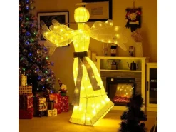 Costway Weihnachtsengel Beleuchtet Groß Weihnachtsdeko 150 cm