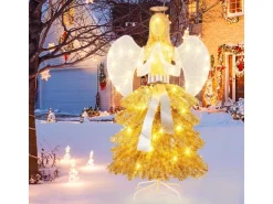 Costway Weihnachtsengel Beleuchtet Weihnachtsfigur 157 cm Hohe