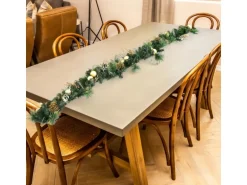 Costway Weihnachtsgirlande mit 50 Leds Warmweiß 270cm Goldenen Kugeln