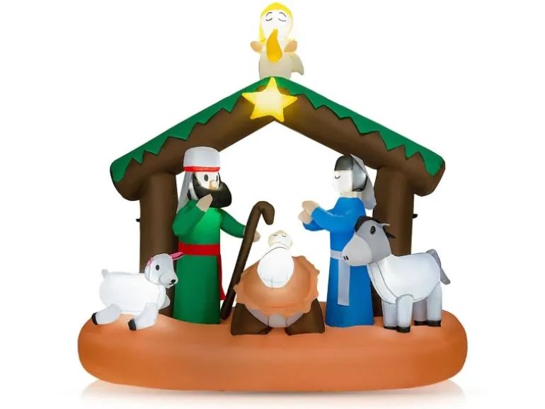 Costway Weihnachtskrippe Nachstellung Der Geburt Jesu 180 cm