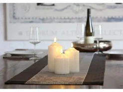 3D LED Kerzenstumpen Echtwachs Vela groß 7,5 x 17,5 cm Weiß