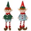 Decoris Weihnachtsanhänger Elf Polyester 10 cm x 5 cm x 27 cm 2-fach Sortiert