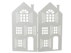 Decoris Weihnachtsdeko Haus Eisen 166,5 cm x 160 cm Weiß