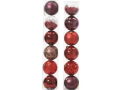 Decoris Weihnachtskugel Kunststoff Ø 15 cm Rot 6 Stück