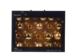Decoris Weihnachtskugel-Set Glas Hellgold 21-teilig
