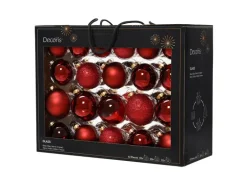Decoris Weihnachtskugel-Set Glas Ochsenrot 42-teilig