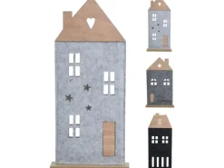 Deko Aufsteller Haus Filz 38 cm 3-fach sortiert