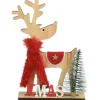 Deko Aufsteller Rentier mit Schal Holz 4fach sortiert