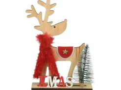 Deko Aufsteller Rentier mit Schal Holz 4fach sortiert