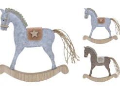 Deko Aufsteller Schaukelpferd Holz 22 cm 2-fach sortiert