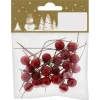 Deko Beeren Rot mit Draht 24 Stück je 1,2 cm