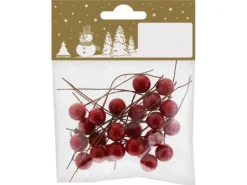 Deko Beeren Rot mit Draht 24 Stück je 1,2 cm