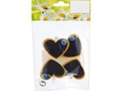 Deko Holzclip mit Herz 5 cm Schwarz-Orange