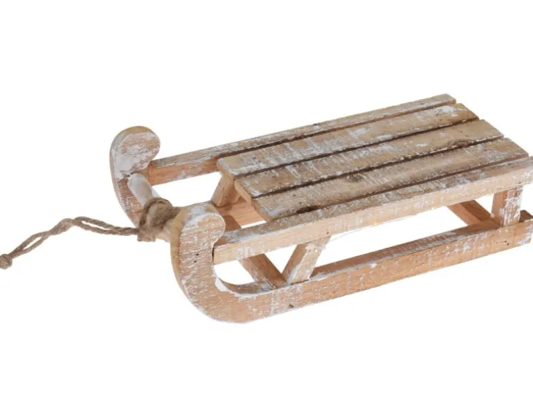 Deko Schlitten Holz mit LED