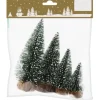 Deko Tannen Bäume aus Kunststoff mit Schnee 4 Stück 7,5 - 10 - 12,5 und 15 cm