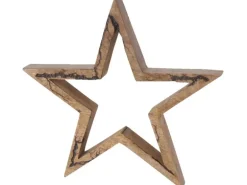 Deko-Aufsteller Percha Stern Mangoholz H 30 cm 3er Set