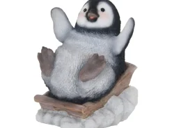 Deko-Figur Lustiger Pinguin auf Schlitten 14 cm