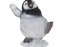 Deko-Figur Lustiger Pinguin mit Schneeball 14 cm